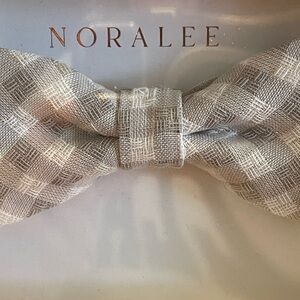 Noralee taupe gingham Bow Tie NWT